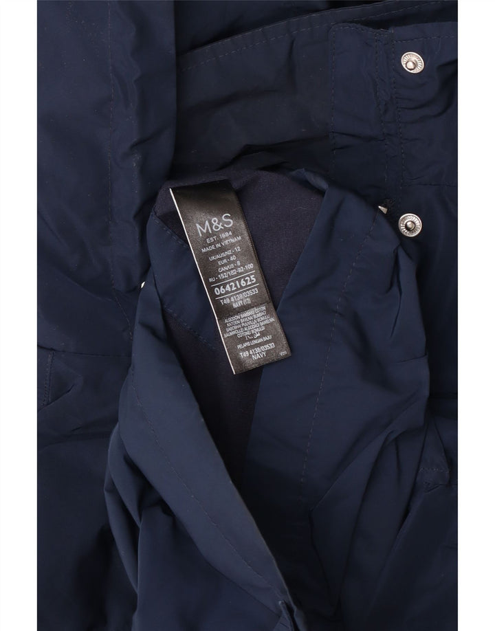 Jaqueta bomber feminina com capuz Marks & Spencer UK 12 azul marinho médio
