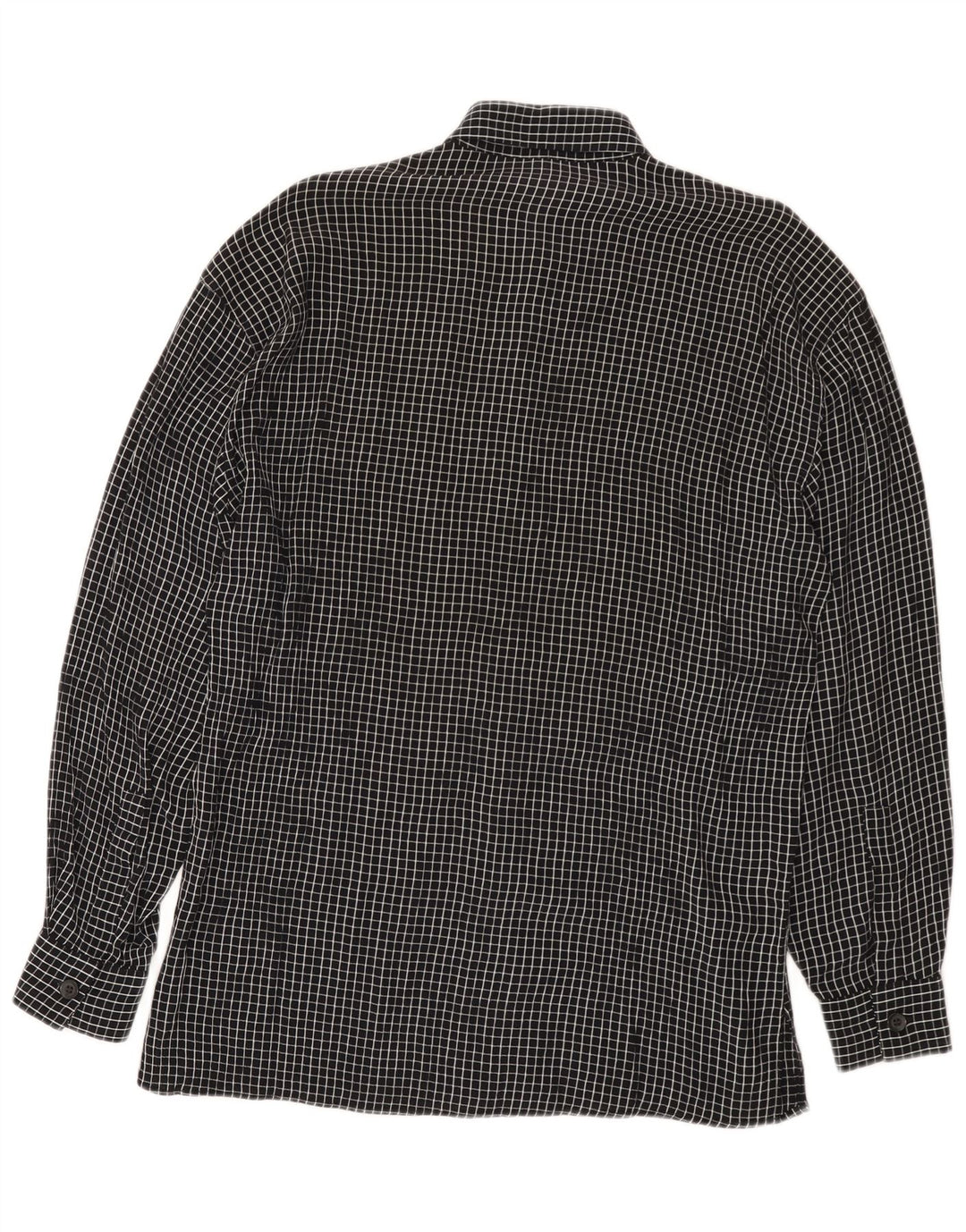 Camisa masculina vintage média xadrez preta