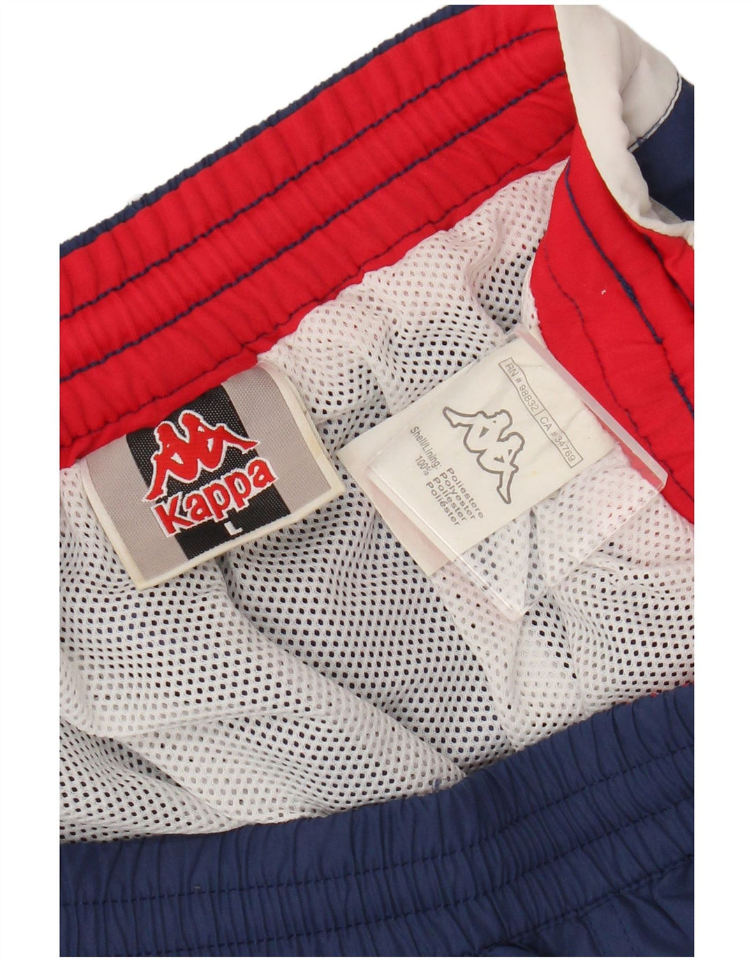 Shorts de natação masculino Kappa grande poliéster colorblock azul marinho