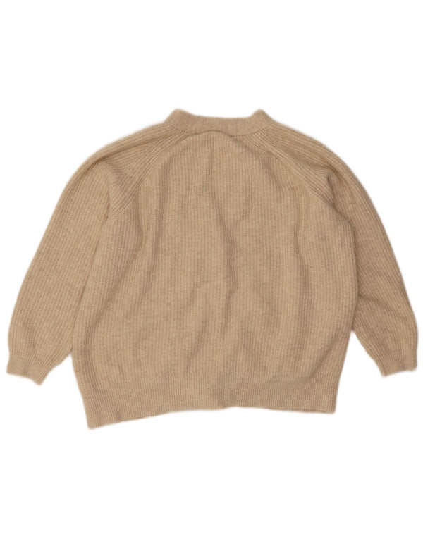 Suéter cardigã feminino Marks & Spencer Reino Unido 16 grande bege acrílico