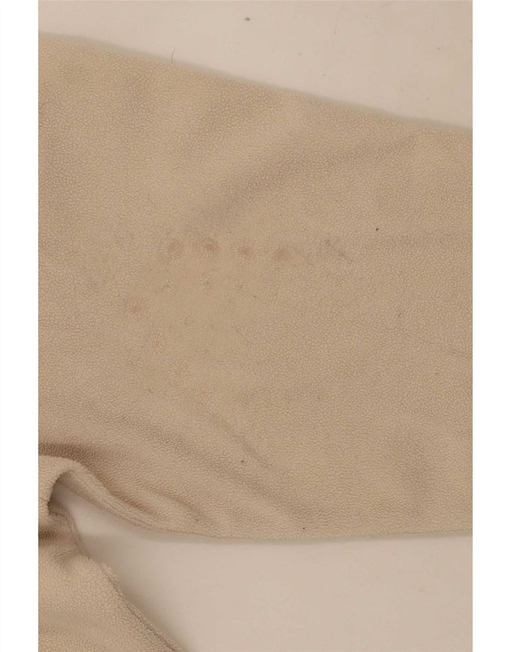 Jumper de lã feminino com zíper e gola Asics UK 16 grande poliéster branco