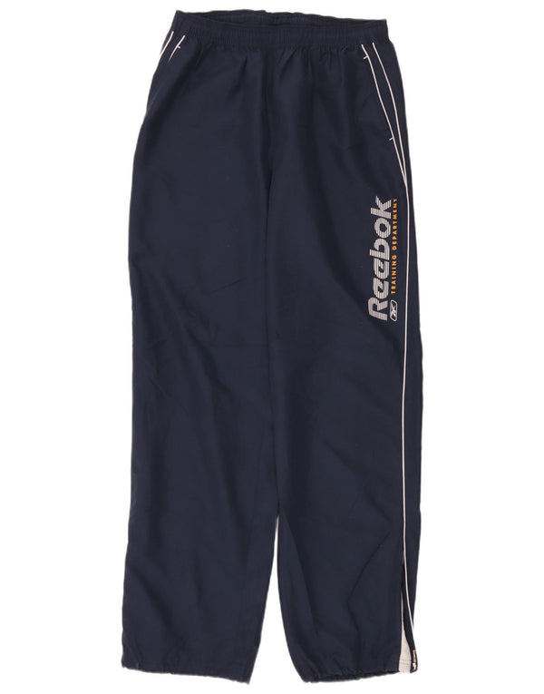 Calça de treino masculina Reebok Graphic grande poliéster azul marinho