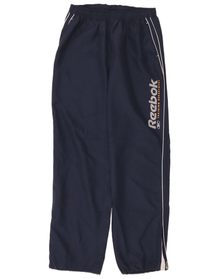 Calça de treino masculina Reebok Graphic grande poliéster azul marinho