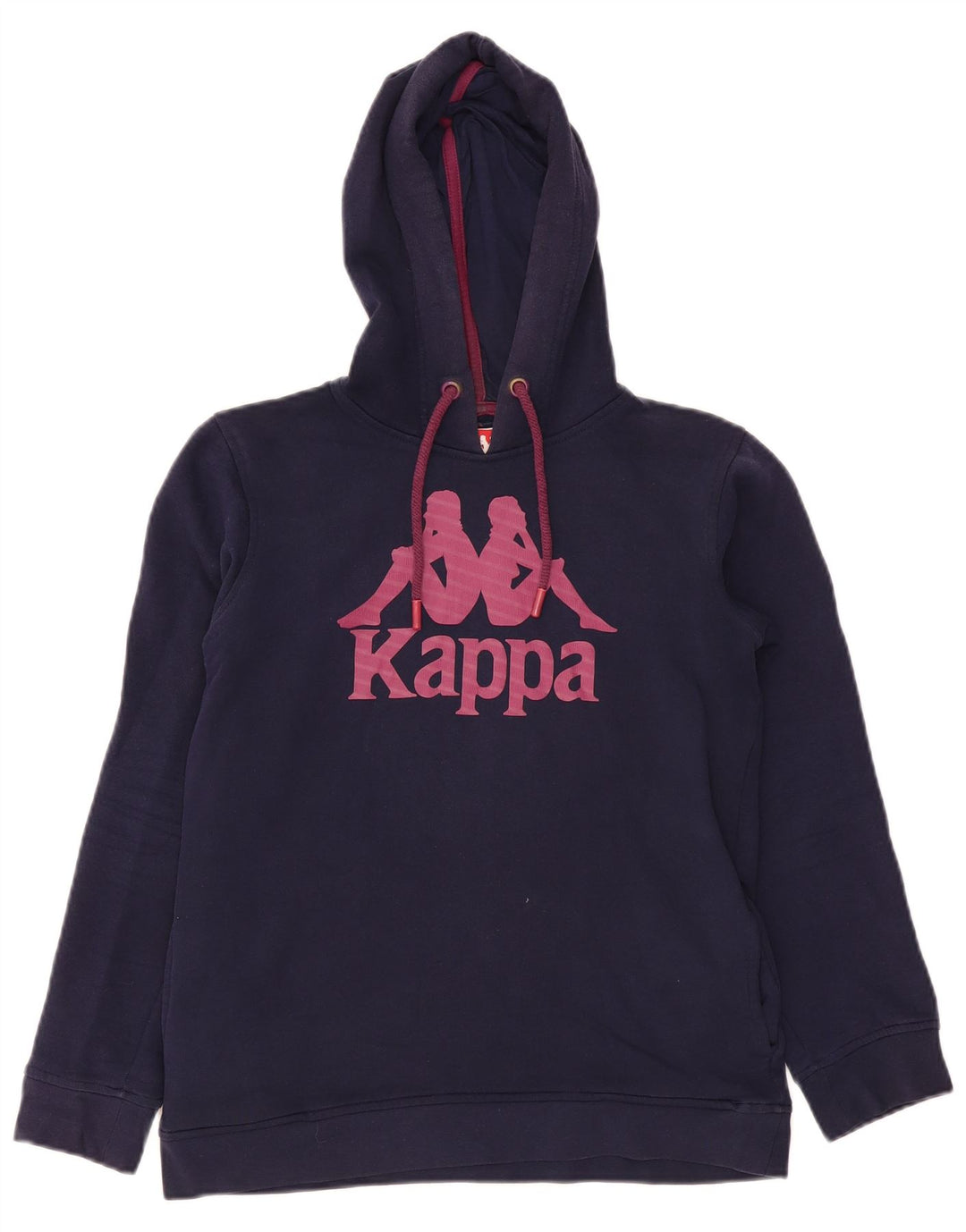 Kappa feminino gráfico moletom com capuz UK 14 médio azul marinho