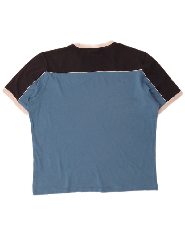 Camiseta masculina Champion XL azul colorblock algodão
