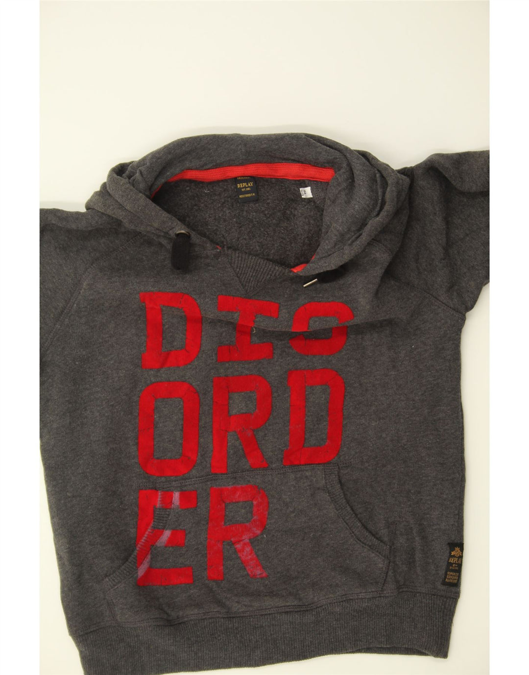 REPLAY Girls Graphic Hoodie Jumper 9-10 Years Grey Cotton Vintage Replay and Second-Hand Replay from Messina Hembry 