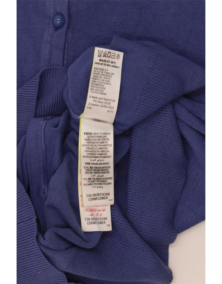 Suéter cardigã feminino Marks & Spencer UK 16 grande viscose azul