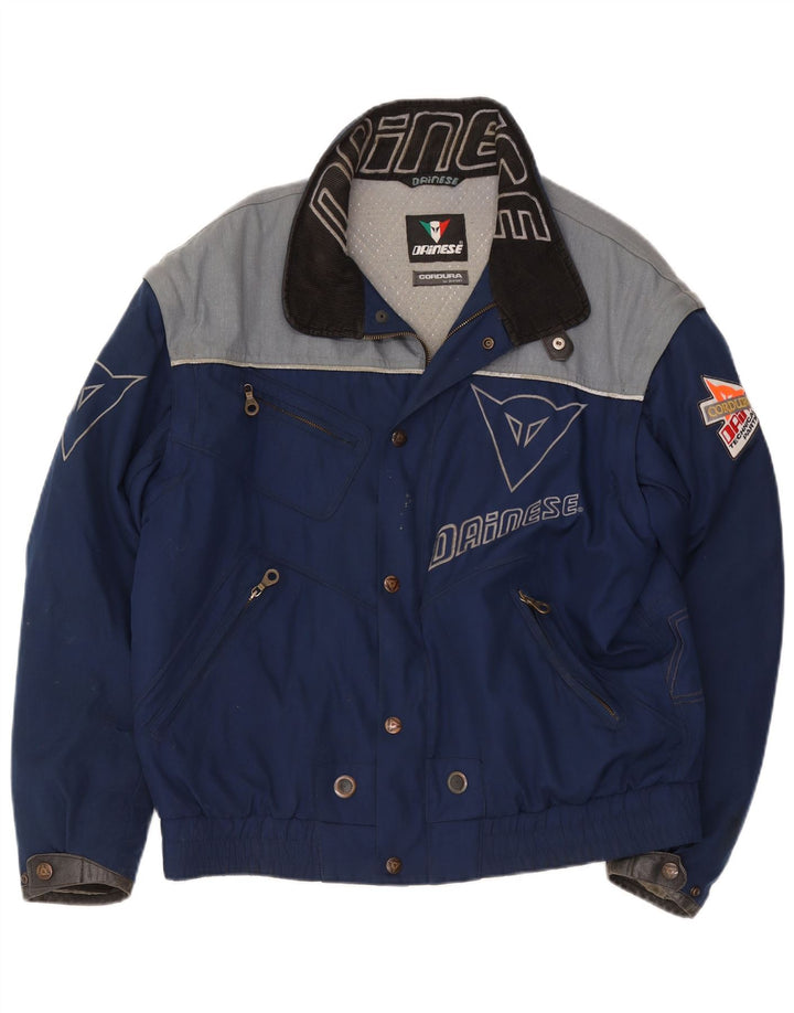 Jaqueta masculina Dainese Graphic Racer tamanho 54 grande bloco colorido azul marinho