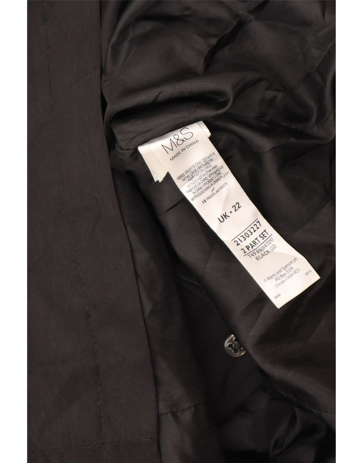 Casaco impermeável feminino Marks & Spencer Reino Unido 22 3XL poliéster preto