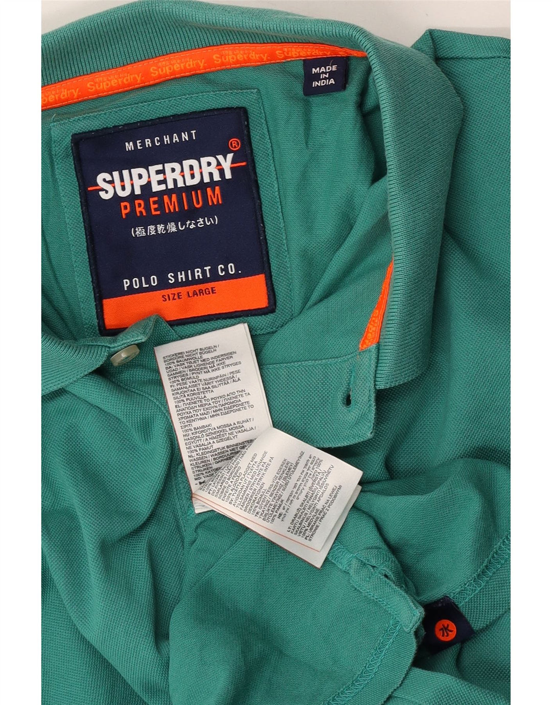 Camisa polo masculina Superdry grande algodão verde
