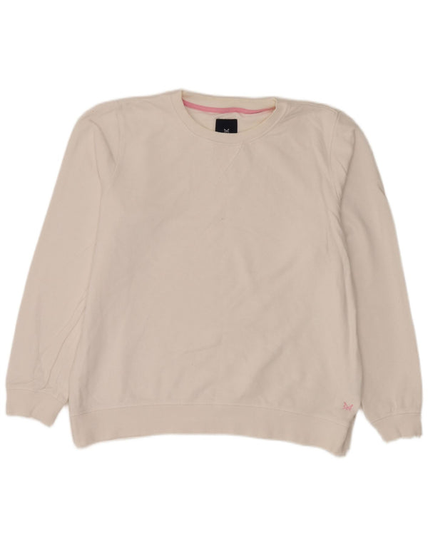 Crew Clothing moletom feminino Jumper UK 16 grande algodão branco