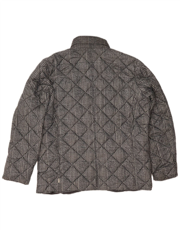 Jaqueta acolchoada reversível masculina Henry Cottons UK 42 XL azul marinho