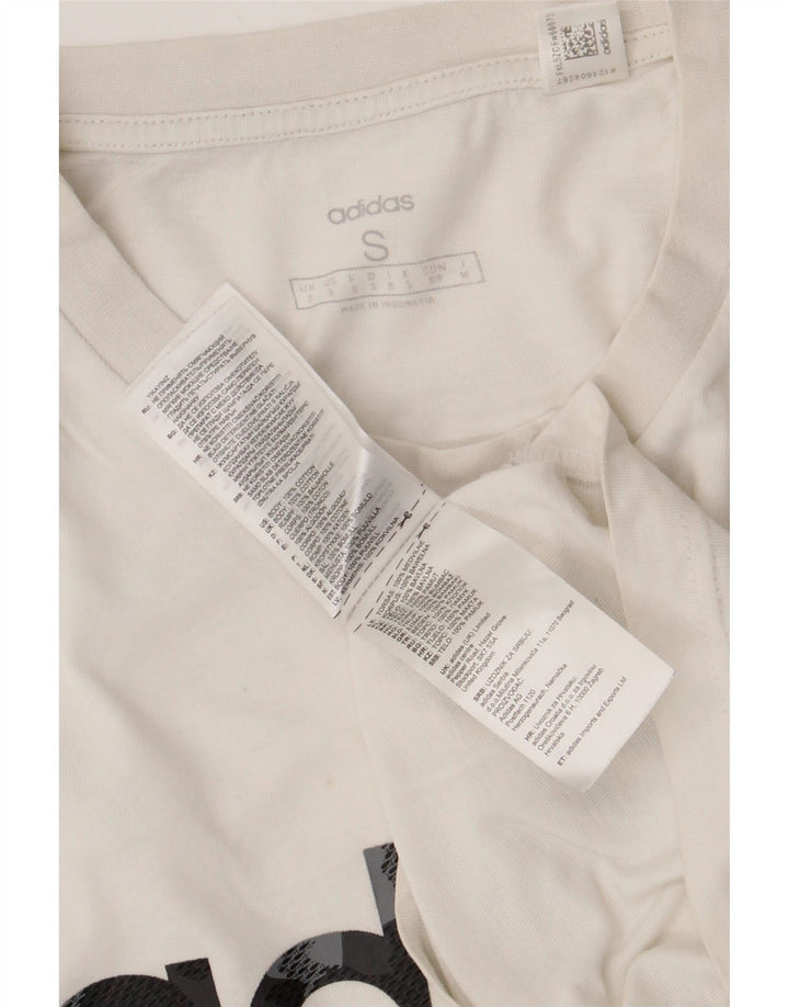 Adidas Mens Graphic T-Shirt Top Pequeno Algodão Branco