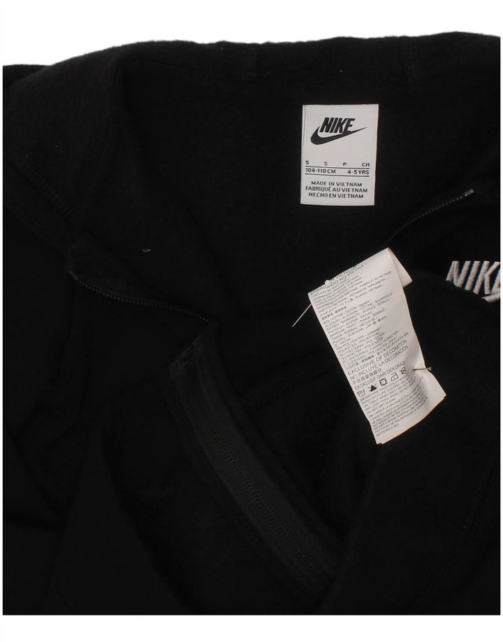 Suéter NIKE Boys Zip com capuz 4-5 anos pequeno preto algodão