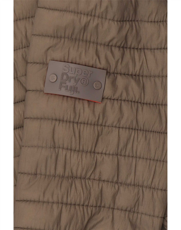 Jaqueta acolchoada feminina Superdry UK 6 XS caqui nylon