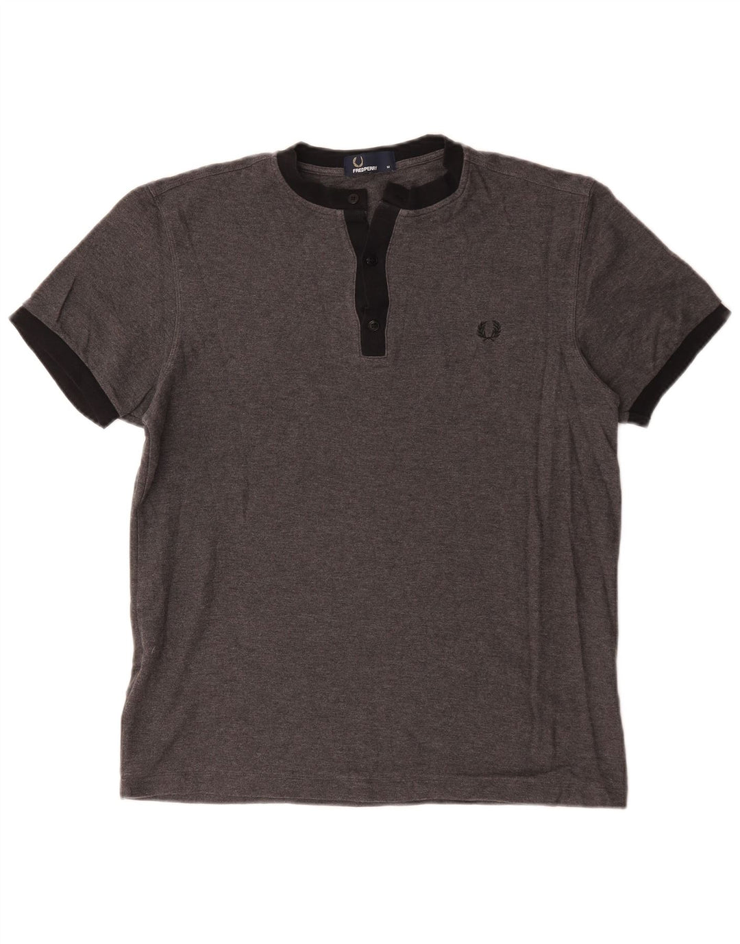 Camiseta masculina Fred Perry de algodão cinza médio