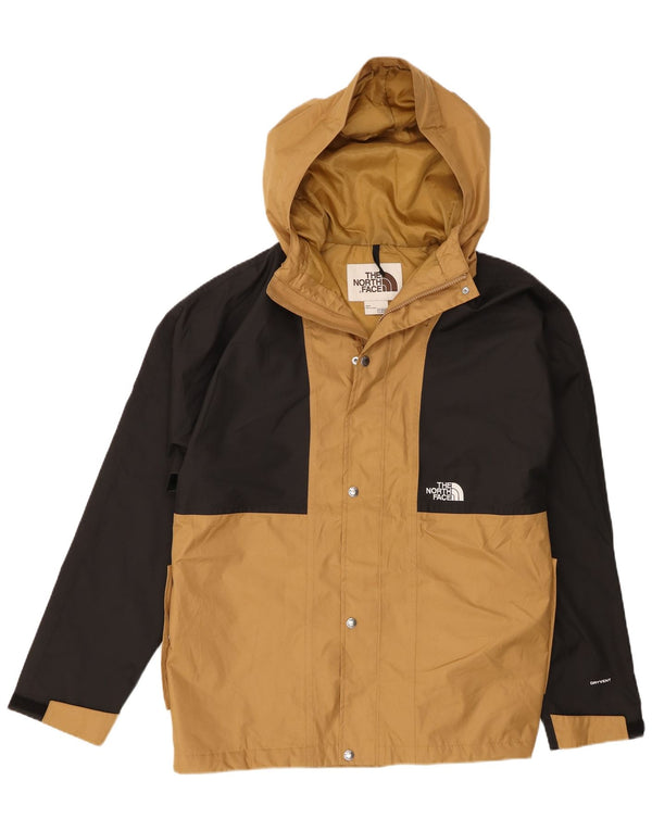 Jaqueta corta-vento masculina com capuz The North Face UK 40 grande bloco colorido bege