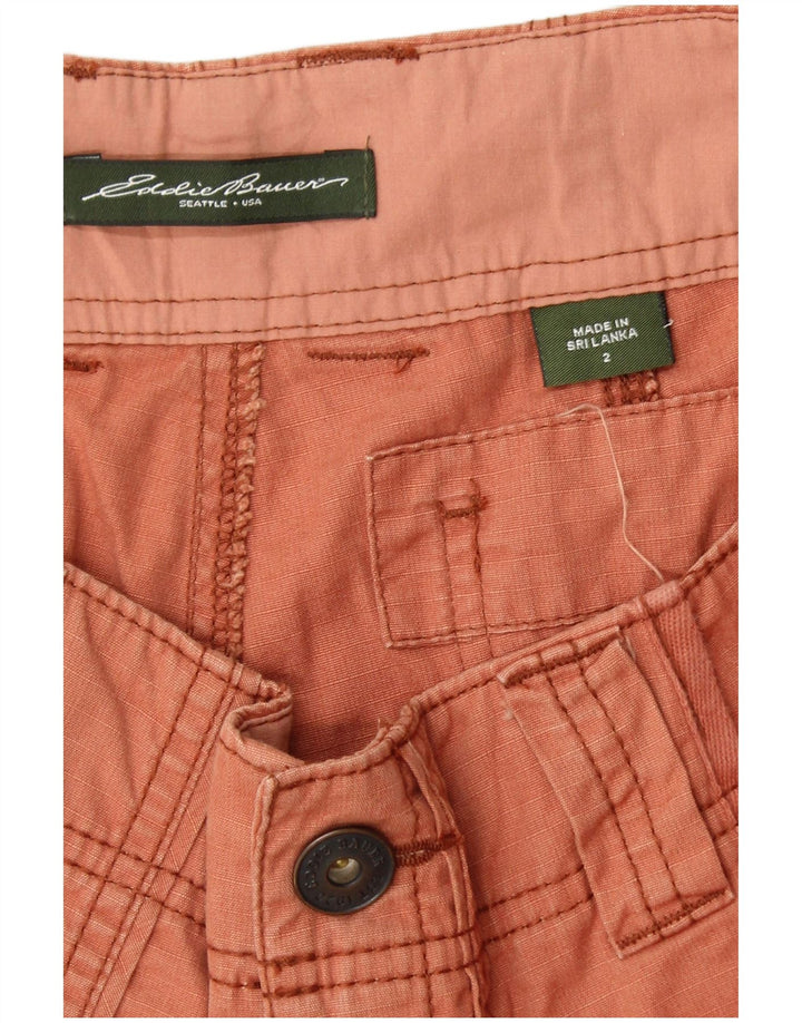 EDDIE BAUER Shorts cargo feminino EUA 2 XS W28 algodão laranja