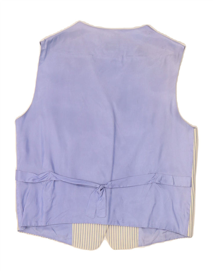BENETTON Womens Waistcoat IT 44 Medium Purple Pinstripe Cotton Vintage Benetton and Second-Hand Benetton from Messina Hembry 