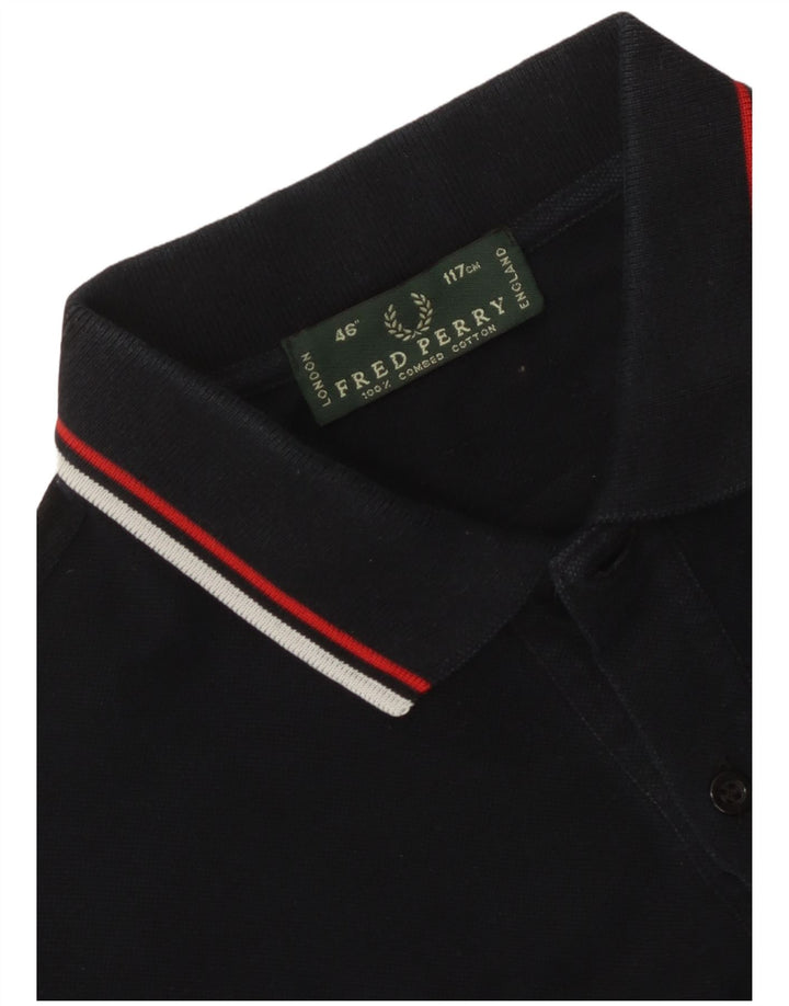 Camisa polo masculina Fred Perry grande algodão preto