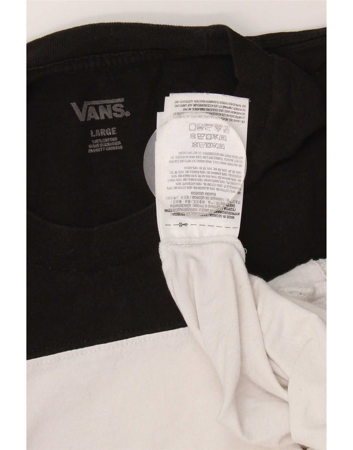 Camiseta masculina Vans grande algodão colorblock branco