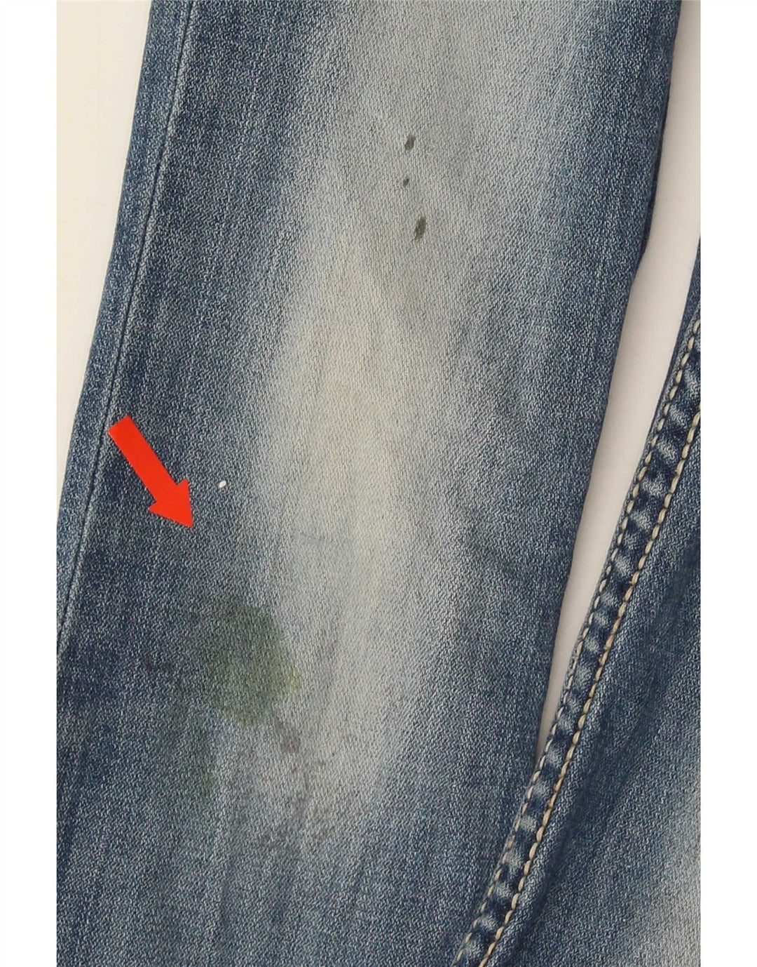 Jeans femininos BKE alargados desgastados 9-10 anos W24 L25 azul