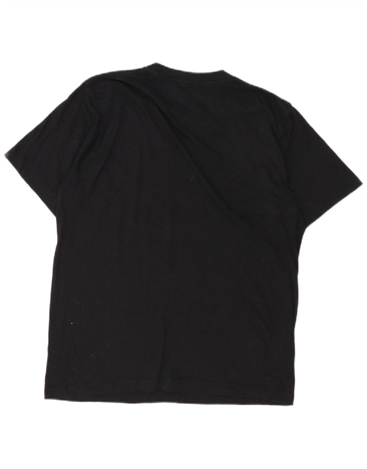 Reebok Mens T-Shirt Top Grande Algodão Preto