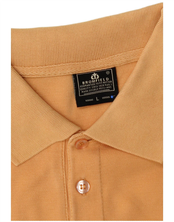 Camisa polo masculina VINTAGE grande algodão laranja