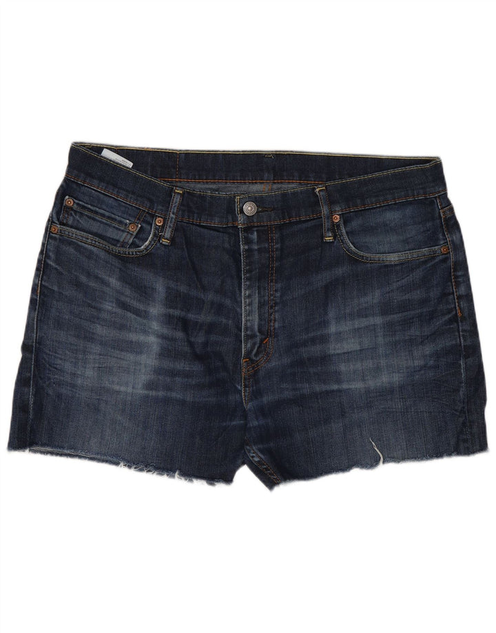 Shorts jeans masculino 504 Levi's W36 grande azul algodão