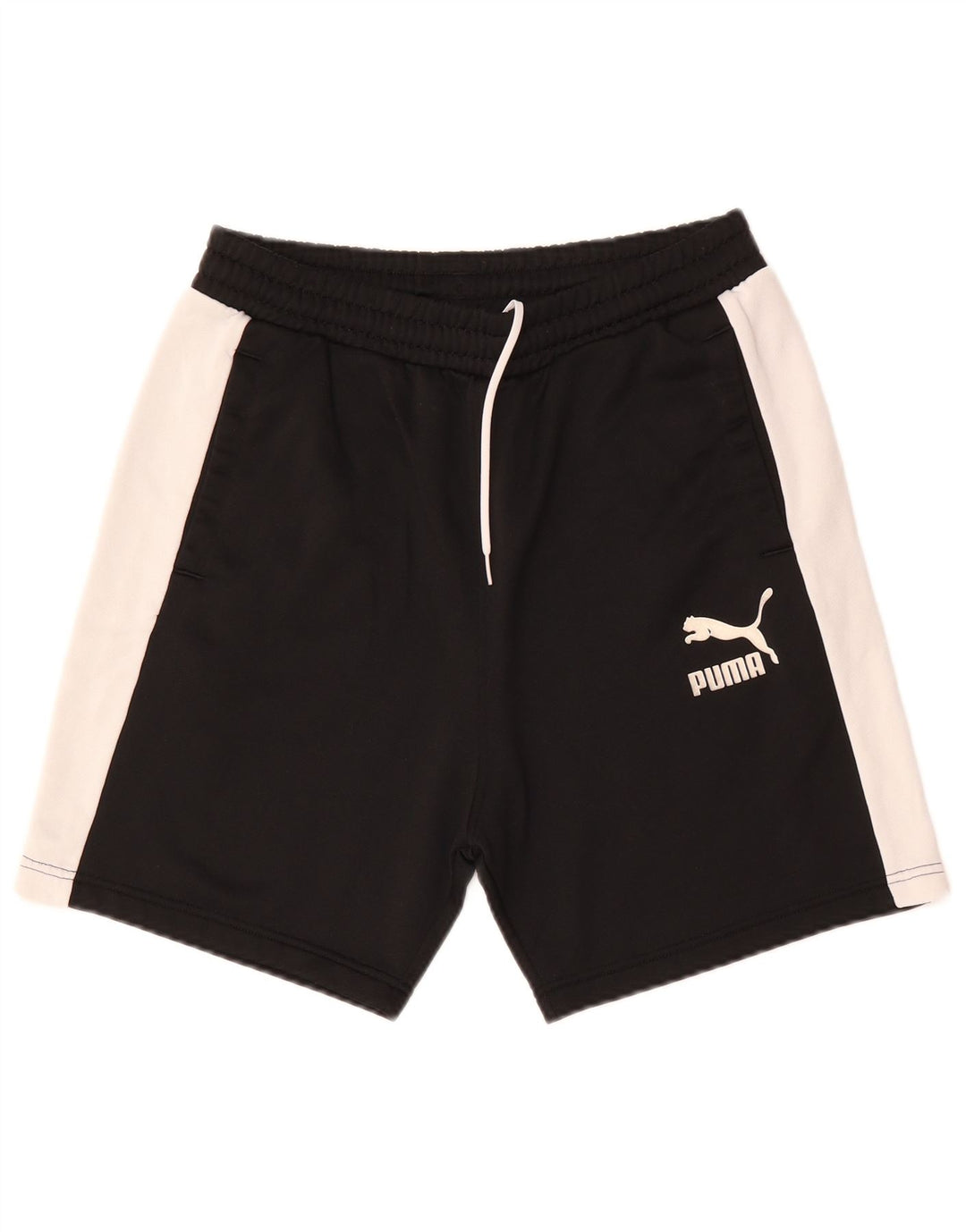Shorts esportivos masculinos PUMA médio preto colorblock poliéster