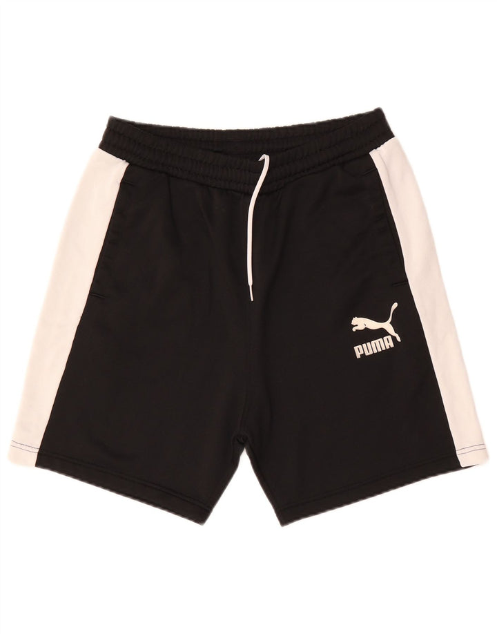Shorts esportivos masculinos PUMA médio preto colorblock poliéster