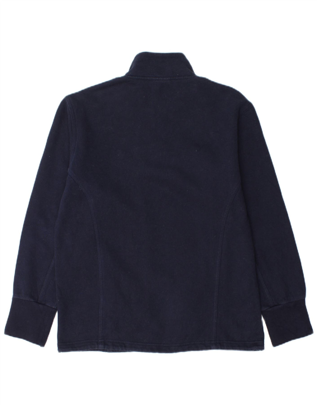 Reebok feminino zip neck moletom jumper UK 12 médio azul marinho algodão