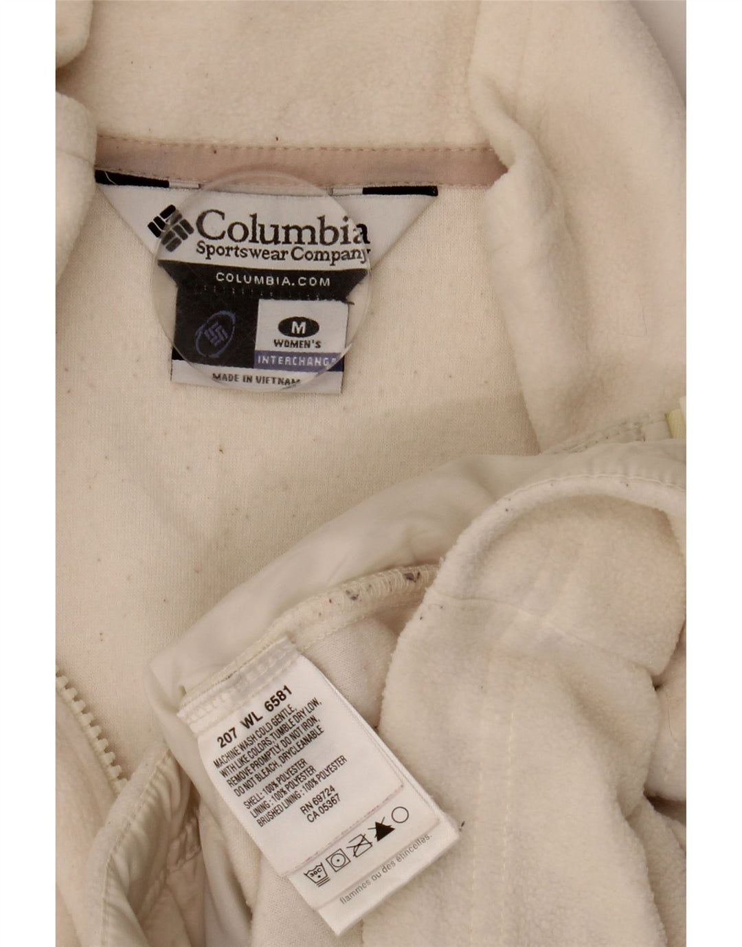Columbia Womens Liner Fleece Jacket UK 14 Médio Poliéster Branco