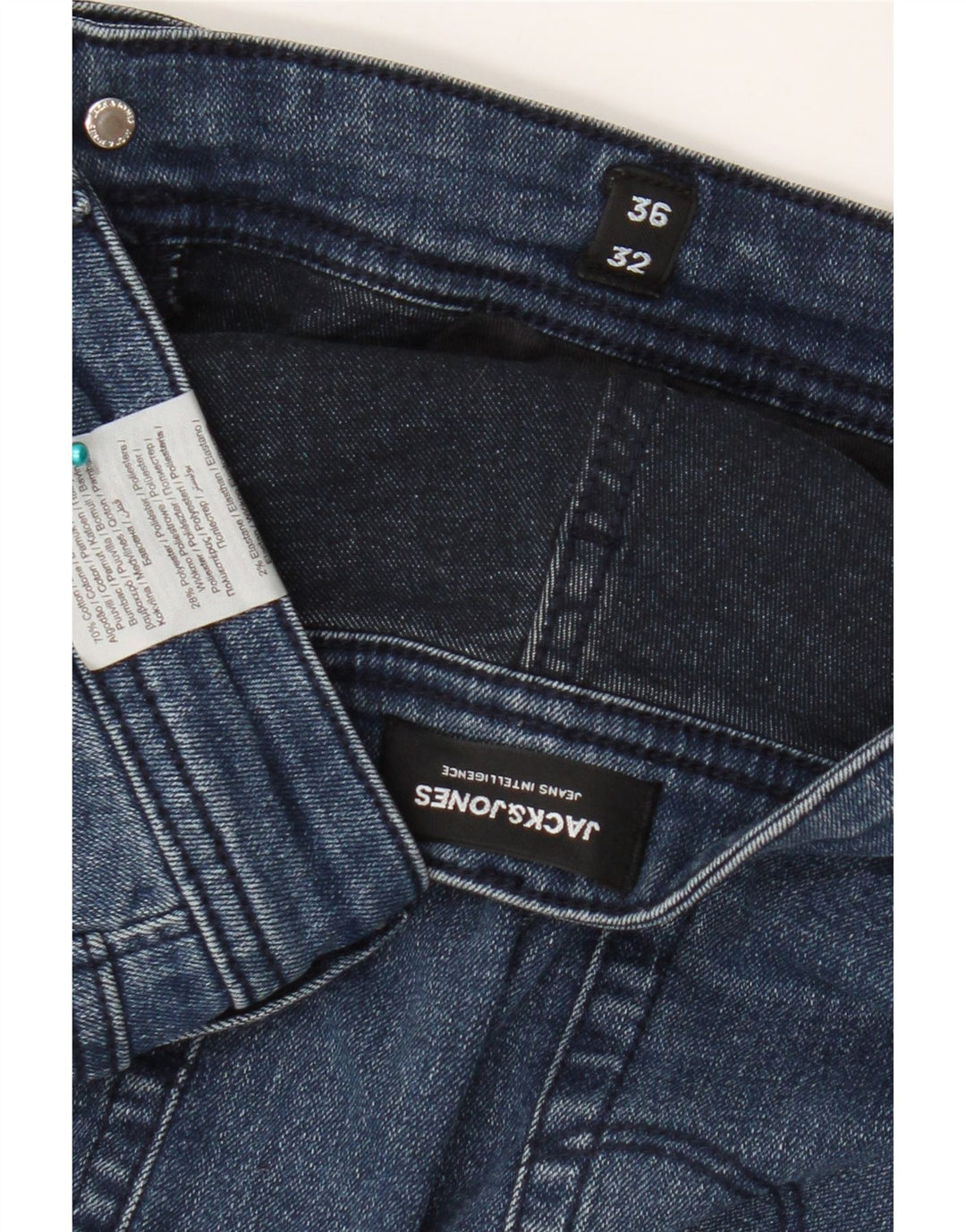 Jeans masculinos Jack & Jones Slim W36 L32 algodão azul