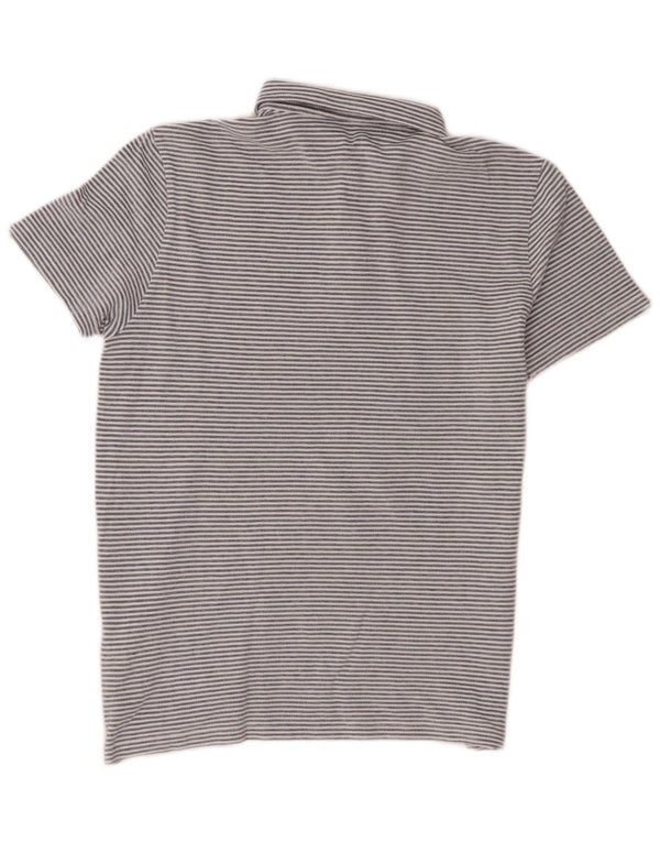 Camisa polo masculina Massimo Dutti de algodão listrado azul médio