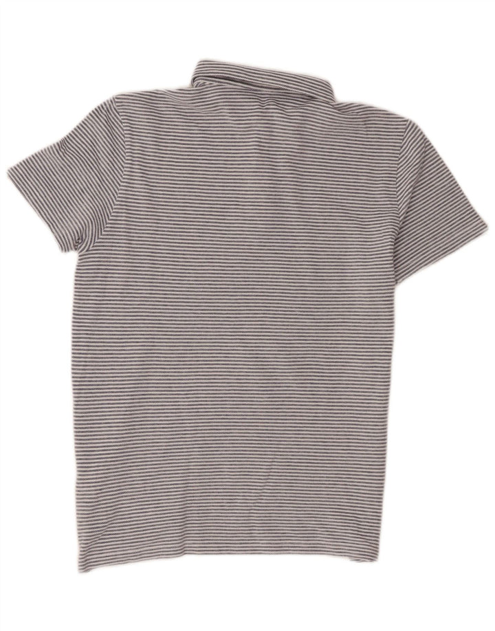Camisa polo masculina Massimo Dutti de algodão listrado azul médio