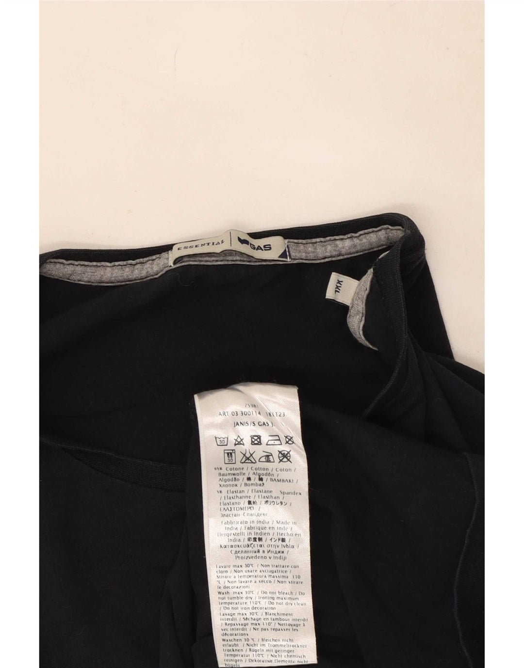 Top masculino Gas de manga comprida 2XL algodão azul marinho