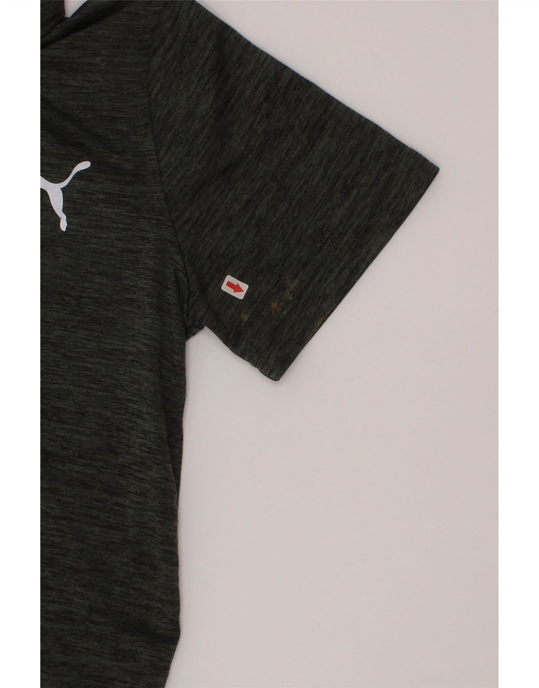 Camisa polo masculina Puma 7-8 anos pequena poliéster manchado verde