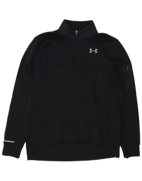 Under Armour Mens Zip Neck Loose Fit Moletom Jumper Médio Preto