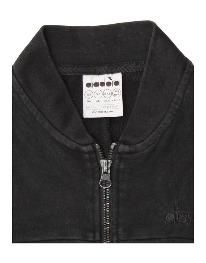 Diadora Womens Loose Fit Tracksuit Top Jacket UK 6 XS Preto