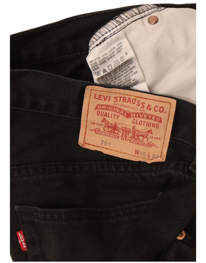 Calça Jeans Levis 751 Straight Masculina W36 L28 Algodão Preto