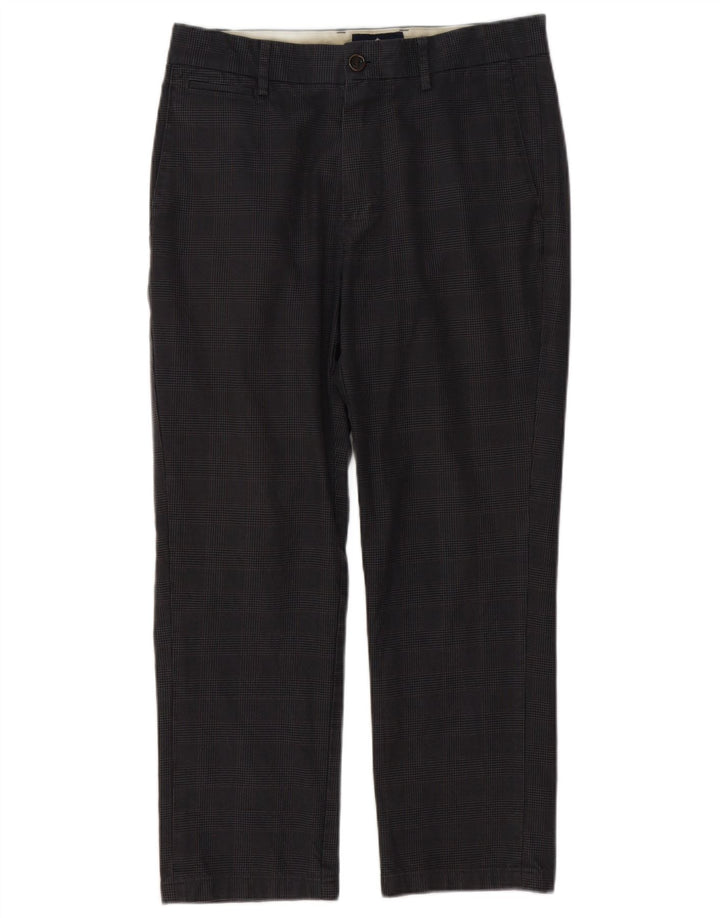 Calça masculina cortada reta DOCKERS W31 L25 algodão xadrez cinza