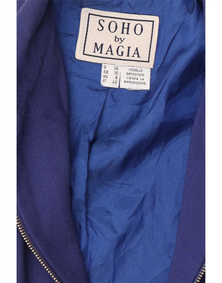 Magia Womens Soho Bomber Jacket UK 10 Pequeno Azul Marinho