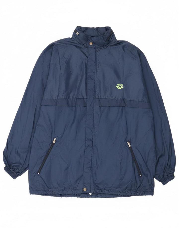 Jaqueta de chuva masculina Arena com capuz UK 42 XL azul marinho poliamida