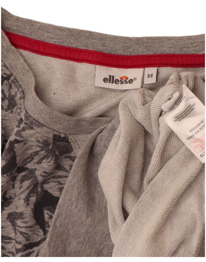 Ellesse moletom feminino oversized uk 14 algodão floral cinza médio