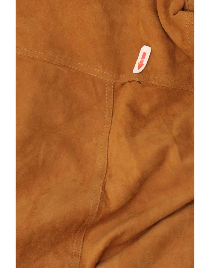 Jaqueta bomber de camurça masculina vintage IT 62 6XL couro marrom