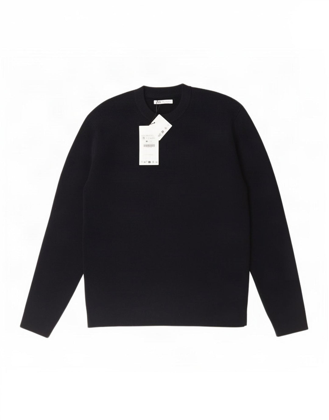 Suéter masculino Zara com gola redonda e acrílico azul marinho médio