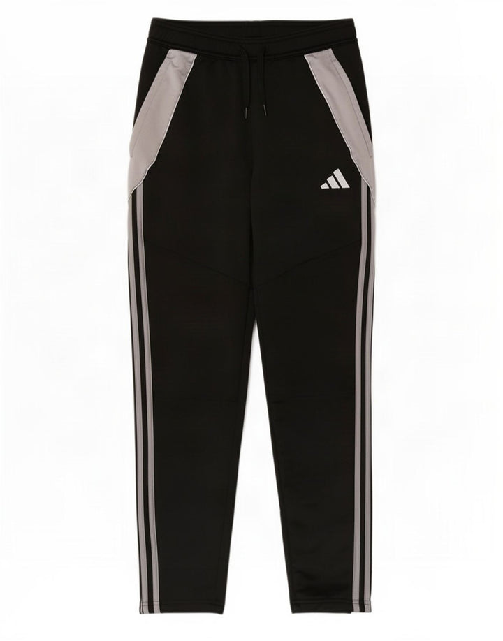 Calça de treino masculina Adidas médio preto colorblock poliéster