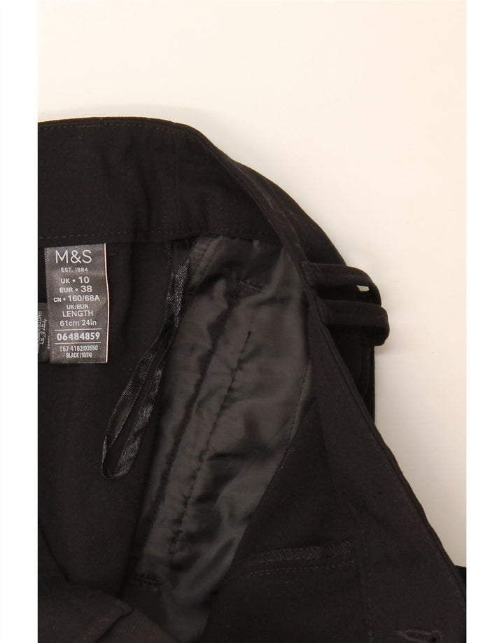 Saia lápis feminina Marks & Spencer Reino Unido 10 pequena W30 poliéster preto