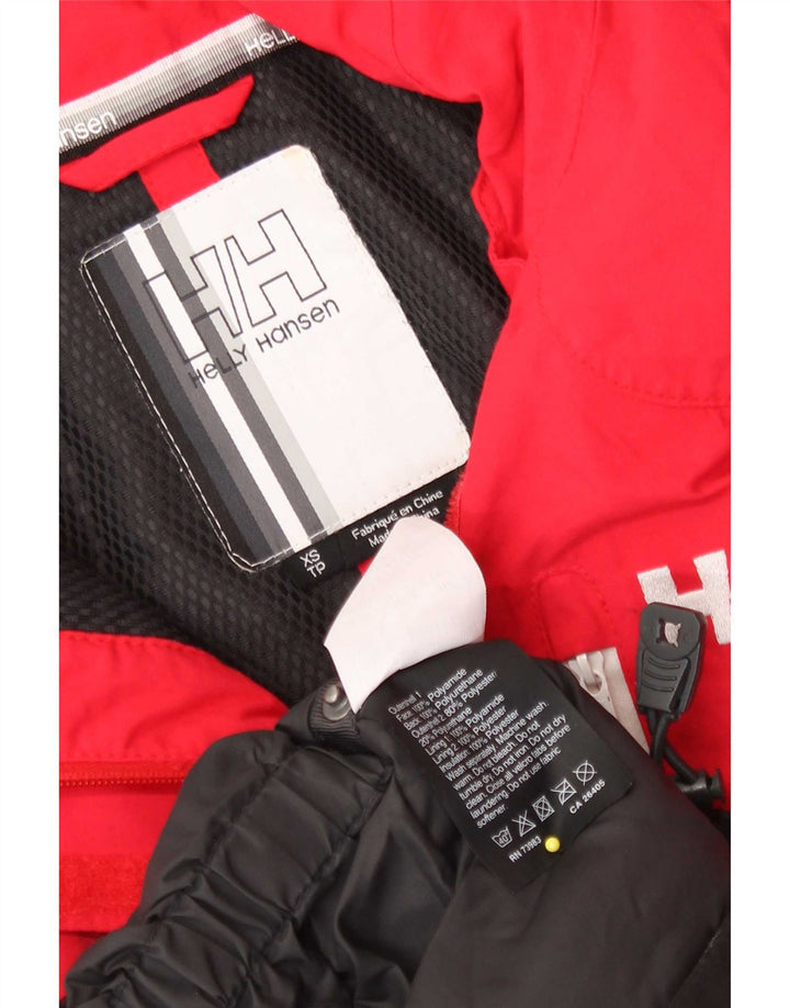 Jaqueta de esqui feminina Helly Hansen UK 6 XS poliéster colorblock vermelho
